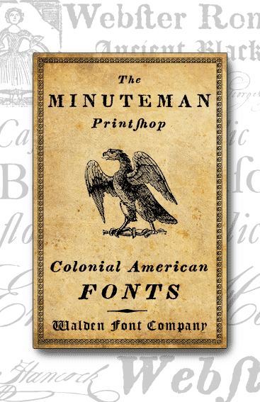 Header image for the Minuteman Printshop set of fonts
