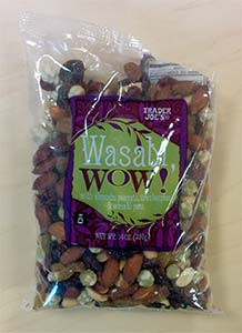 Trader Joe Wasabi Nut bag using the free Jugend WF font