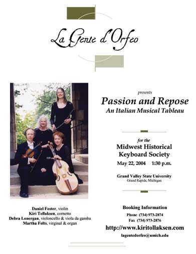 A concert program ade with Renaissance and William Shakespear style fonts from the Divers Handes font set