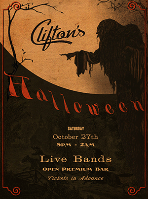 An image of a Halloween poster featuring the Monboddo WF font from the New Victorian Printshop