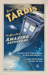 A Doctor who promotional poster that uses fonts from the American Poster Fonts of World War II set