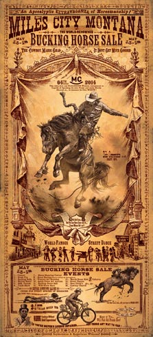 Spectacular Bob Coronato Rodeo posters made with fonts from the Wild West Press font set