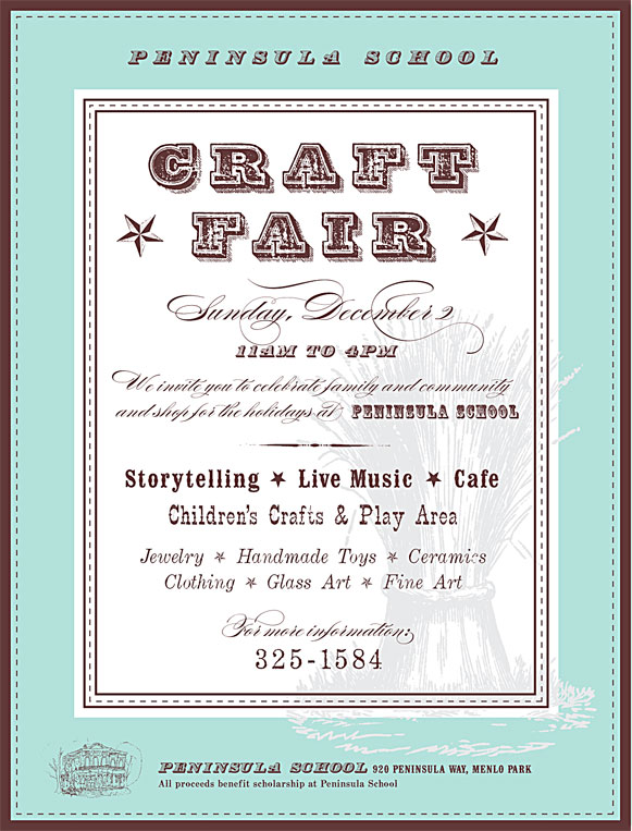 Craft Fair flyer made with fonts from the Wild West Press font set