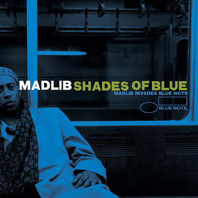 Cover for the CD Shades of Blue by Madlib, featuring fonts from the Civil War Press