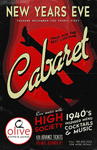 A concert poster using a font from the American Poster Fonts of World War II font set