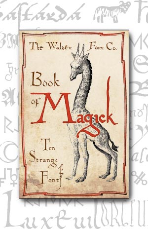 Cover art for the Magick set of bizarre and unusual medieval handwriting fonts