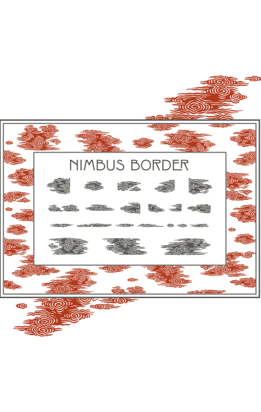 A sample of WF Border Peacock, a decorative border font from the Art Nouveau Printshop Volume 1 design kit
