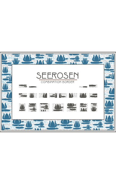 A sample of WF Border Seerosen, a decorative border font from the Art Nouveau Printshop Volume 1 design kit