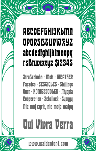 WF Dahlia is a German Jugendstil Art Nouveau font. Completely redrawn and featuring support for most European languages