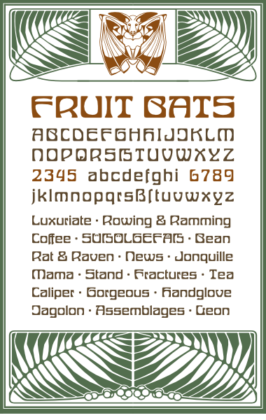 WF Wallenstein is a German Jugendstil Art Nouveau font. Completely redrawn and featuring support for most European languages