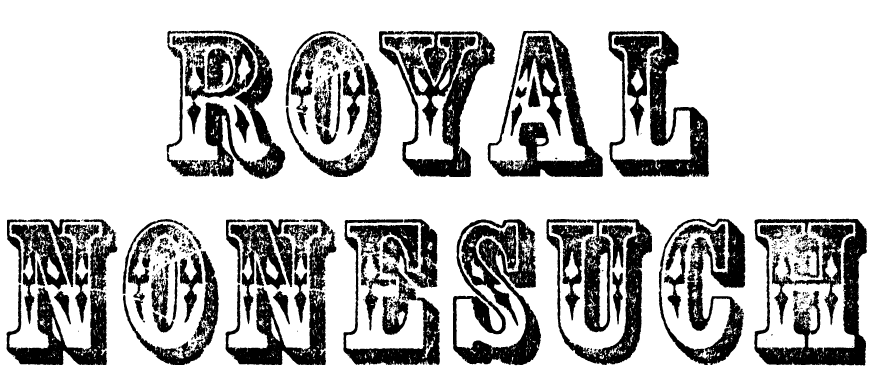 A Wild West style font called Royal Nonesuch from the Walden Font Co. It is part of the Wild West Press set of fonts.
