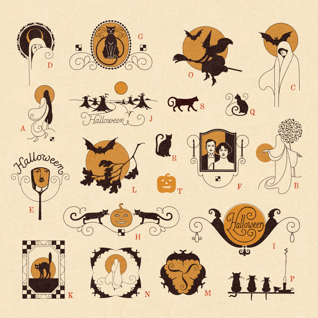 Usage Example 2 of the WF Halloween Ornaments Font