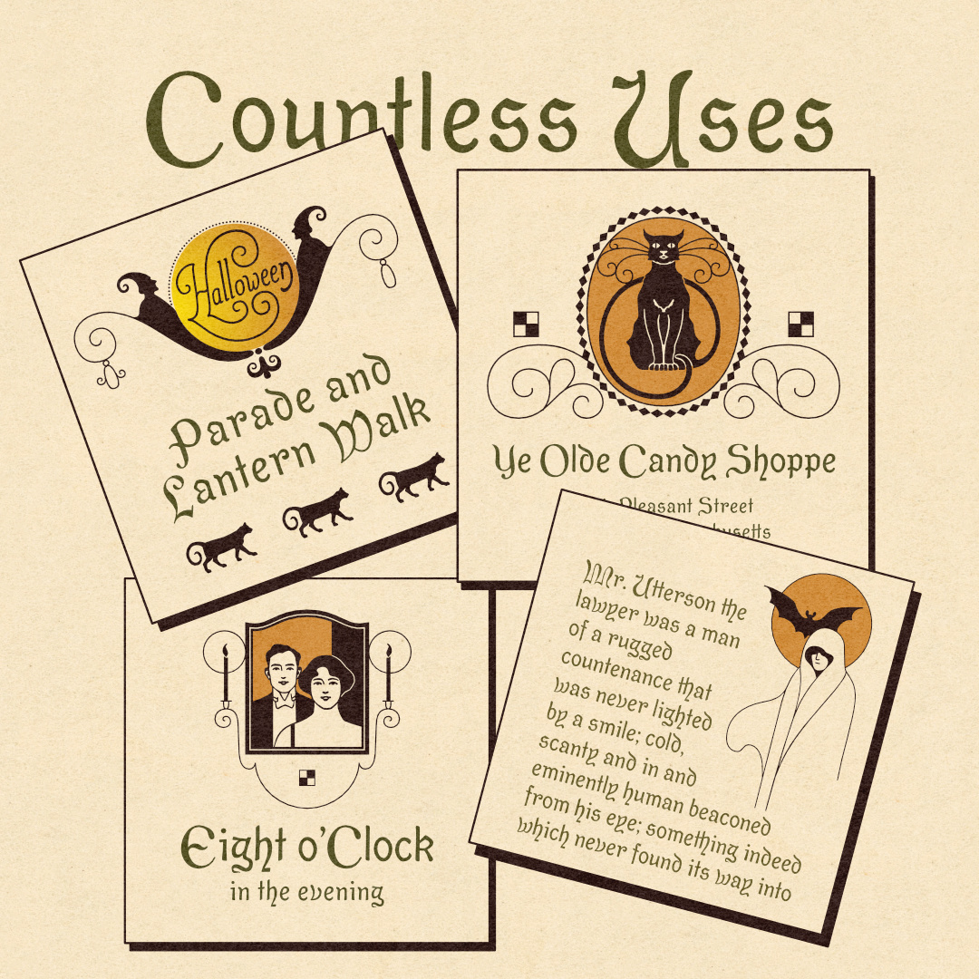 Usage Example 8 of the WF Halloween Ornaments Font