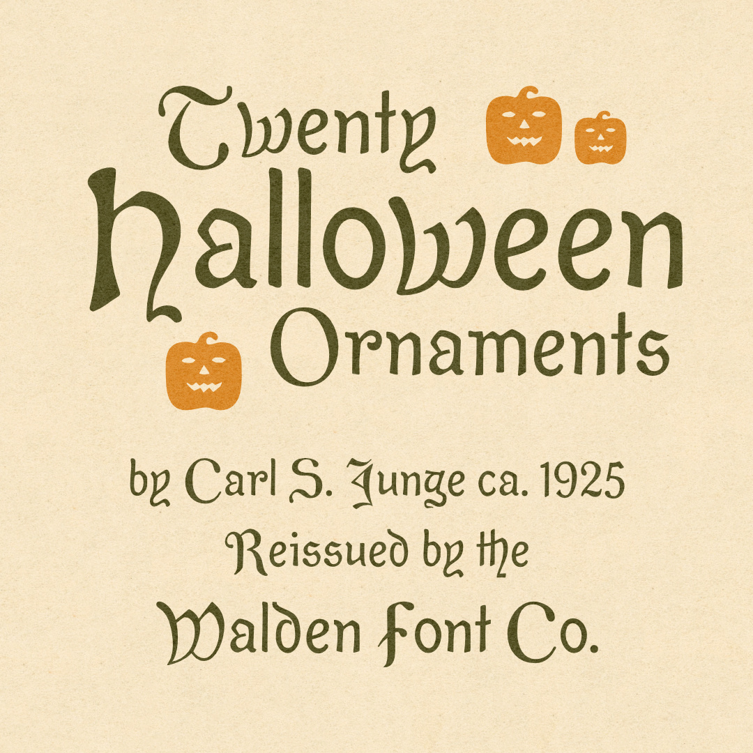 A sample of the WF Halloween Ornaments font